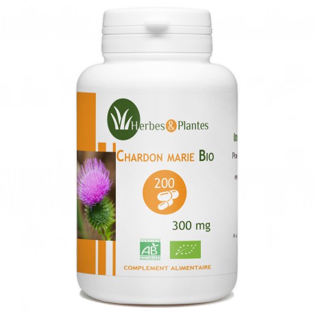 Chardon Marie Bio - 300 mg - 200 gélules - Herbes & Plantes