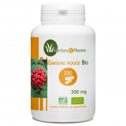 Ginseng Rouge Bio - 300 mg -200 gélules végétales - Herbes & Plantes