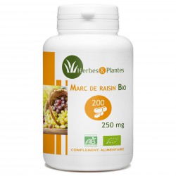 Marc de Raisin Bio - 250mg - 200 gélules végétales - Herbes & Plantes