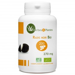 Radis Noir Bio - 270 mg - 200 gélules végétales - Herbes & Plantes
