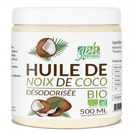 Huile Noix de coco désodorisée Bio - GPH