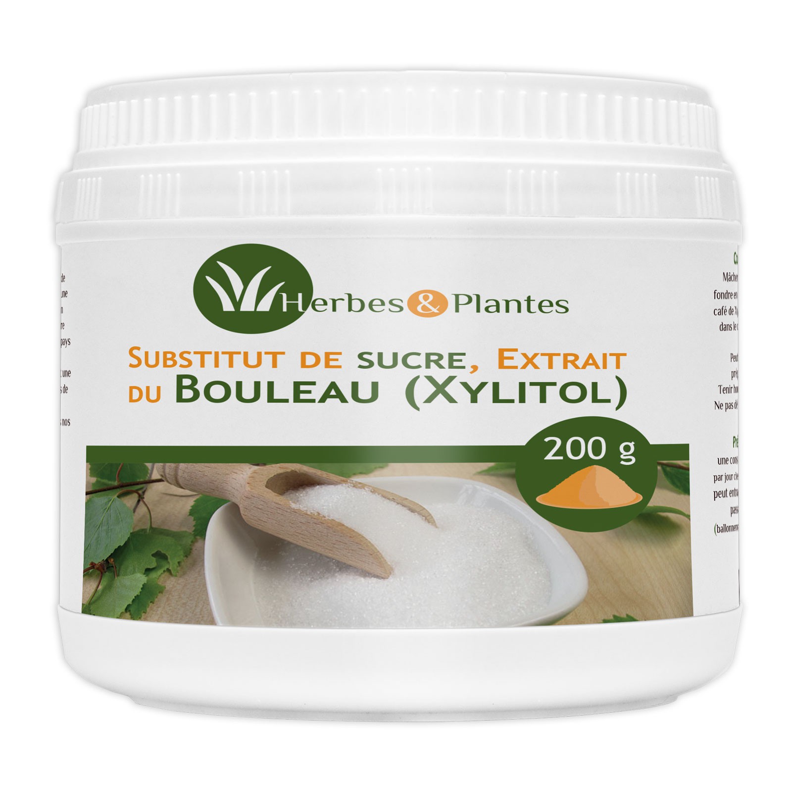Xylitol sucre de Bouleau (poudre) - 200g - Herbes & Plantes