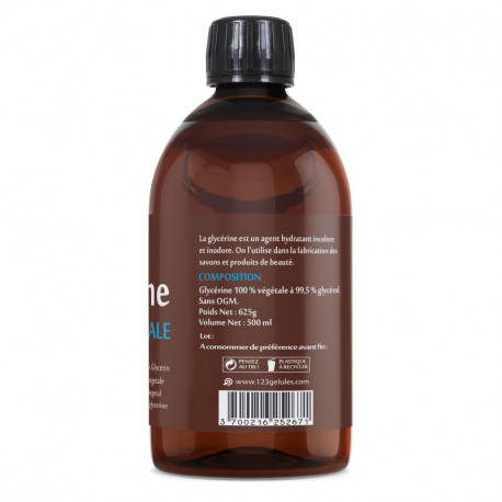 Glycérine Végétale - 500g + 25% - 500ml