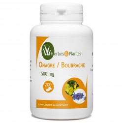 Onagre/Bourrache - 500mg - 200 Capsules - Herbes & Plantes