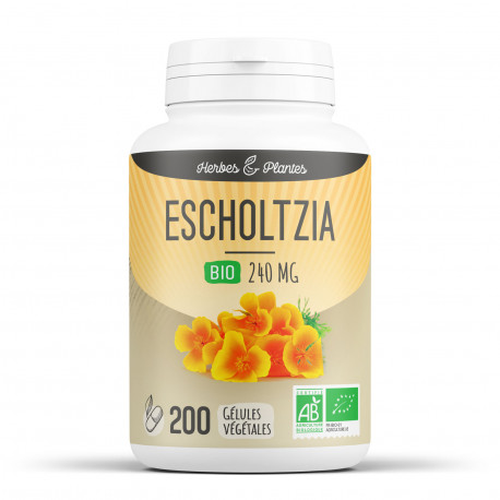 Escholtzia Bio - 240 mg - 200 gélules végétales - Herbes & Plantes