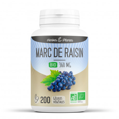 Marc de Raisin Bio - 250mg - 200 gélules végétales - Herbes & Plantes