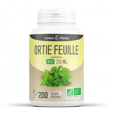 Ortie Bio Feuille - 210 mg - 200 gélules végétales - Herbes & Plantes