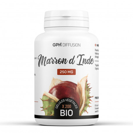 Marron d'Inde Bio - 250 mg - 200 gélules végétales