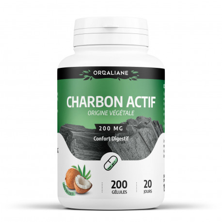 Charbon végétal -200 gélules à 200 mg
