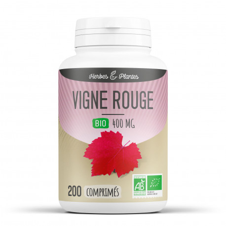 Vigne Rouge Bio - 400 mg - 200 comprimés - Herbes & Plantes