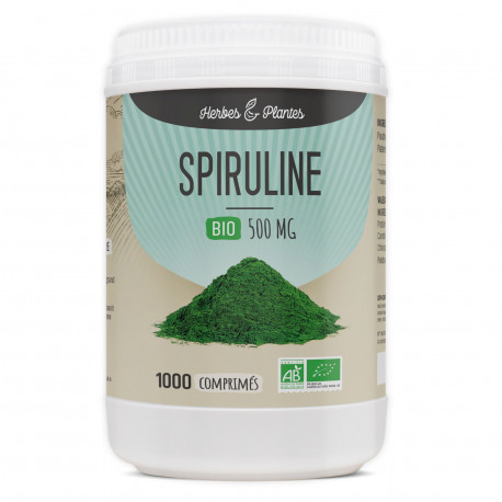 Spiruline Bio - 500 mg - 1000 comprimés - Herbes & Plantes