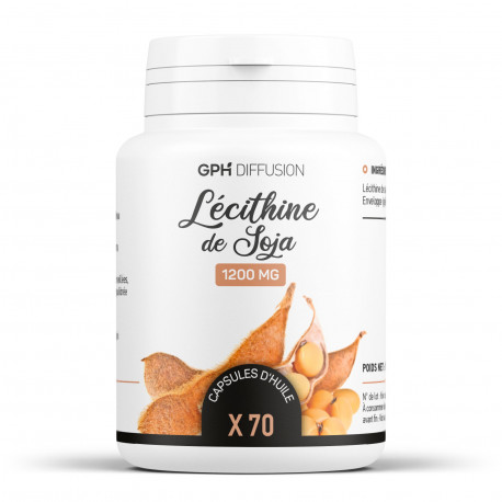 Huile de Lécithine-de Soja - 70 capsules à 1200 mg